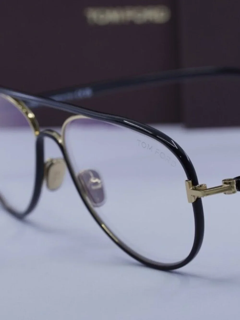 Tom Ford FT5897-B 001 Aviator Eyeglasses 57mm – Black / Blue Light Block